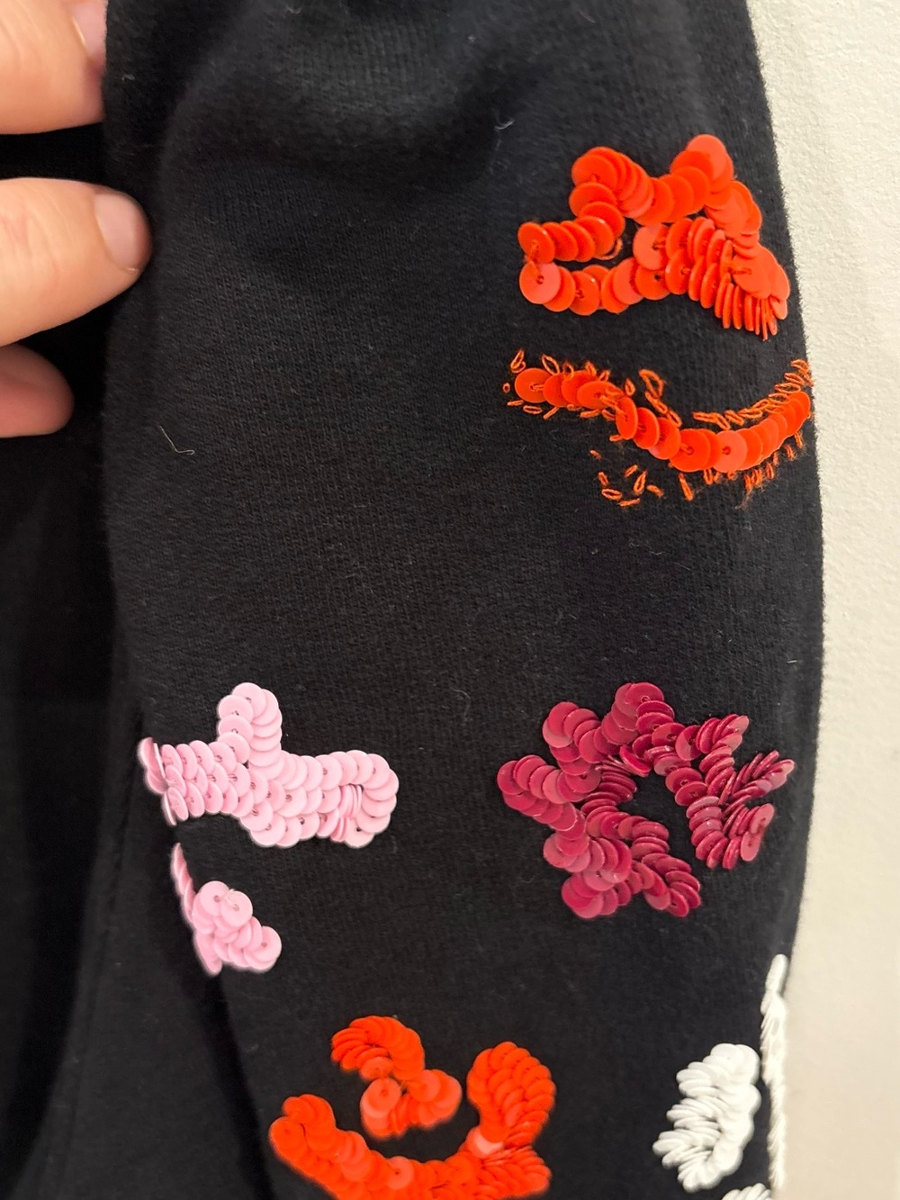 Essential Antwerp Black Sweatshirt with Colorful Embroidered Floral Sleeves - Picture 6 of 11